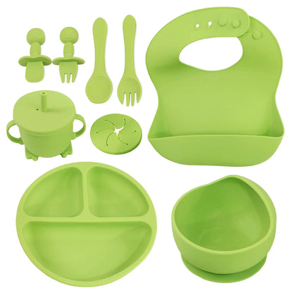 10 Piece Self-Feeding Starter Dining Set for Baby-Led Weaning & Toddlers